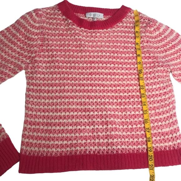Wayf Striped Sweater Pink White Size Medium - Picture 9 of 10